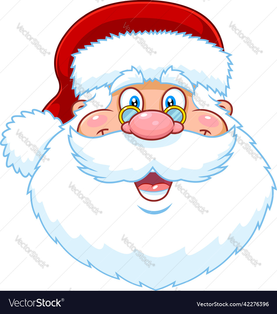 Classic santa claus face portrait character Vector Image