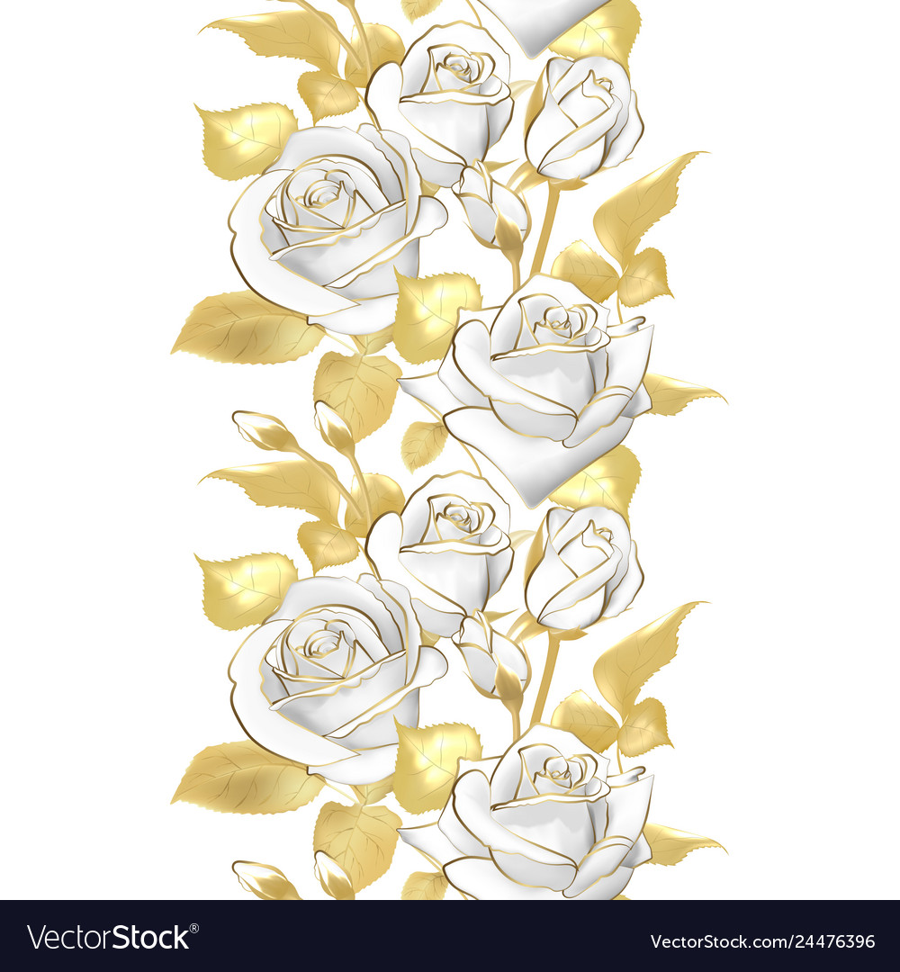 Flower border realistic rose 3d Royalty Free Vector Image