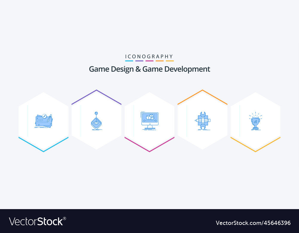 Game design and development 25 blue icon