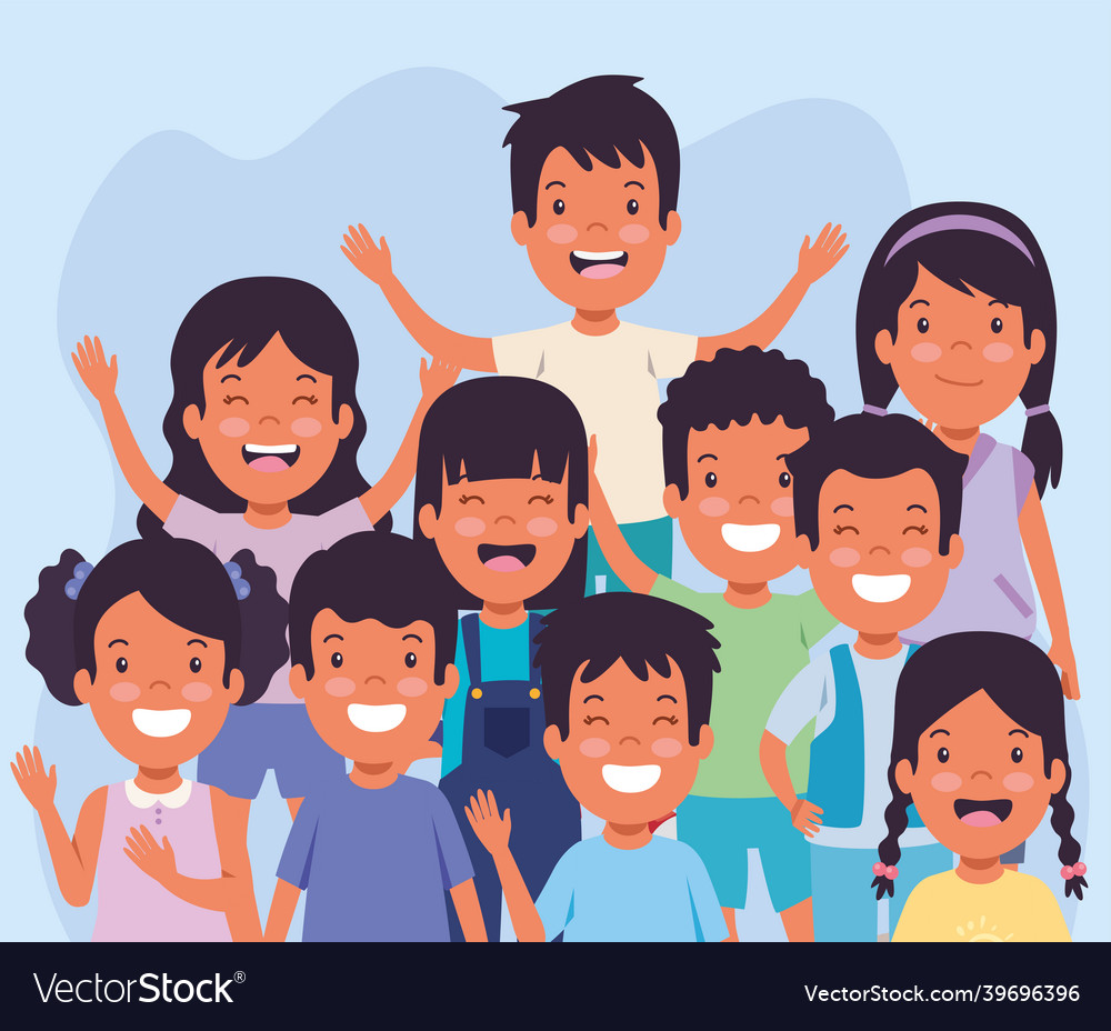 Group cute children Royalty Free Vector Image - VectorStock