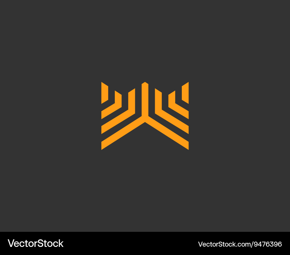 Line letter w logotype abstract moving airy logo Vector Image
