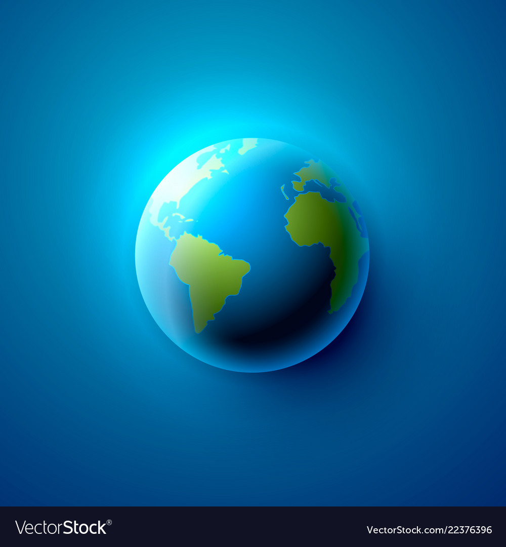 Planet Earth On Blue Background Royalty Free Vector Image