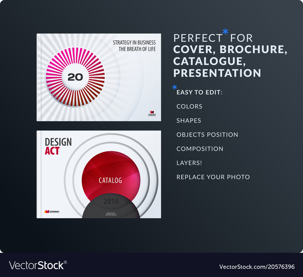Presentation abstract red set of modern