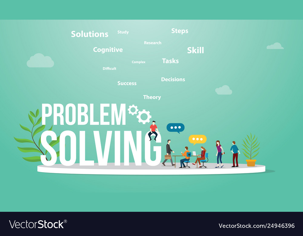 Problem solving business concept with big word