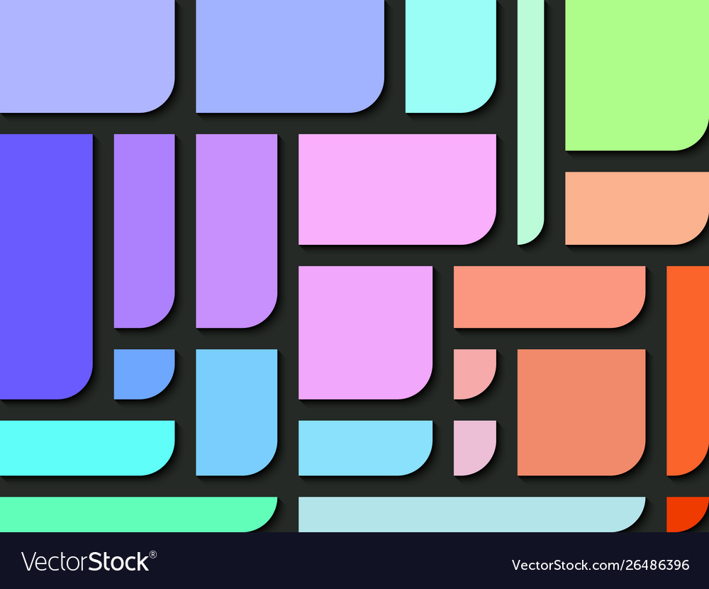 Rectangle colors with one side round vector image Rectangle colors with one side round
