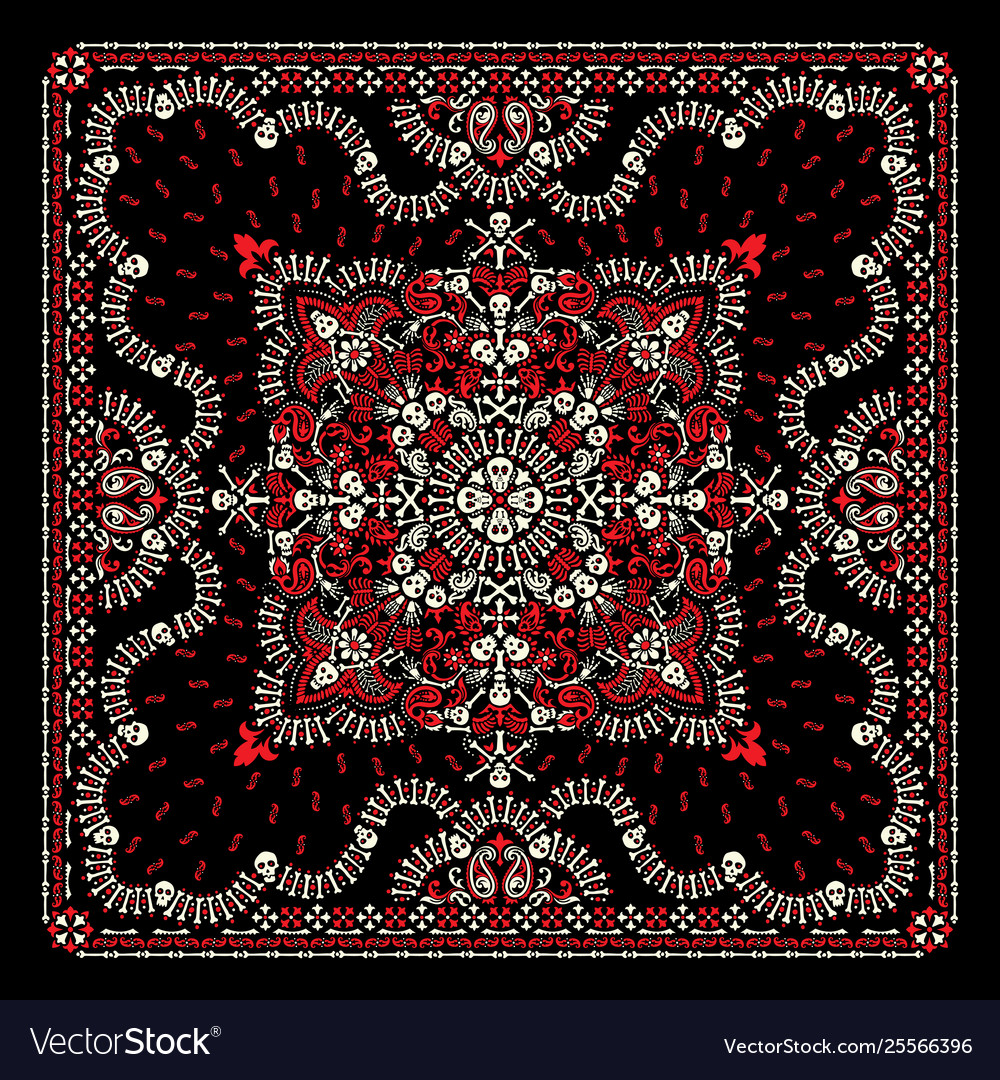 Skull & Paisley Bandana