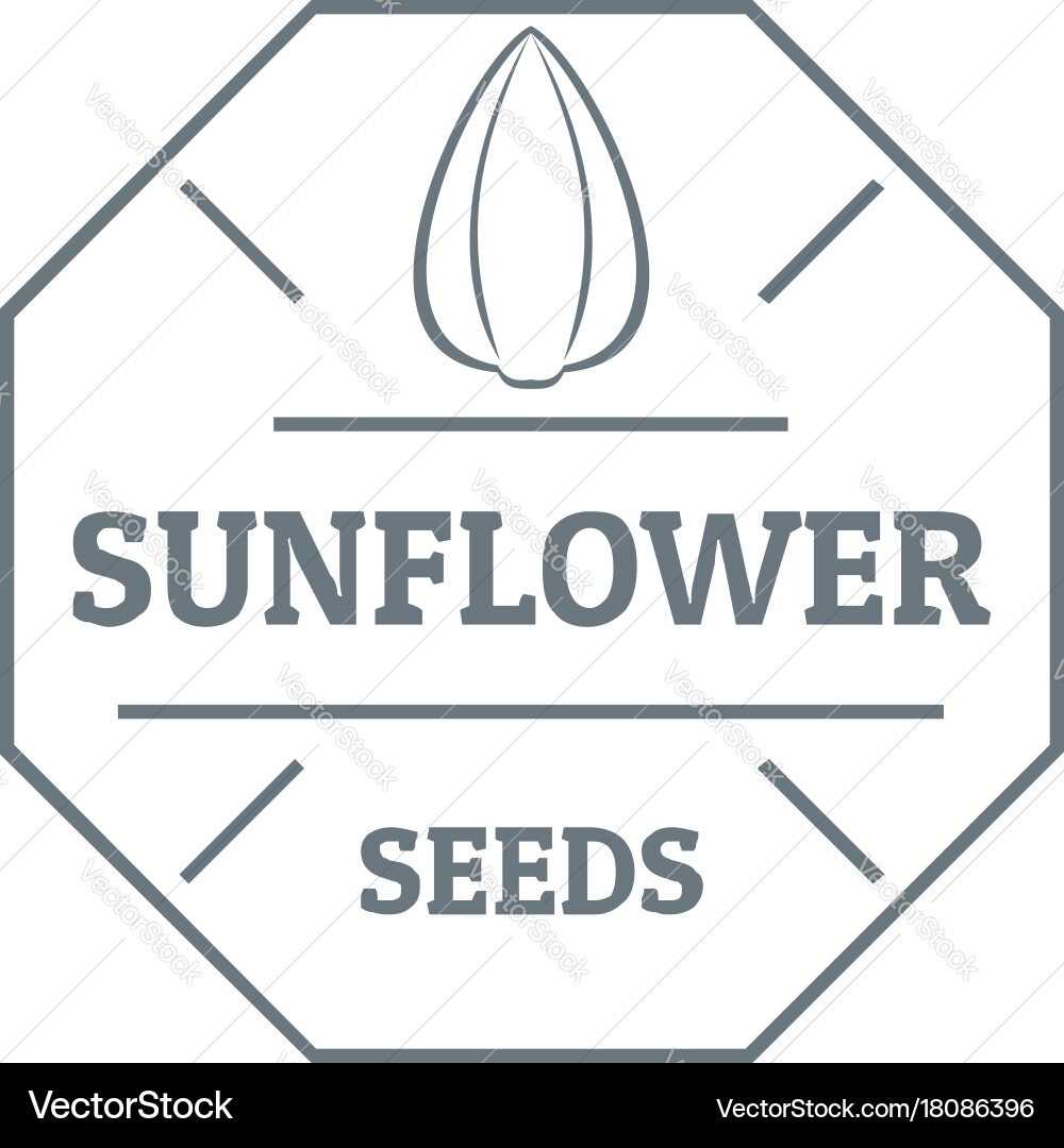 Sunflower seed logo vintage style Royalty Free Vector Image