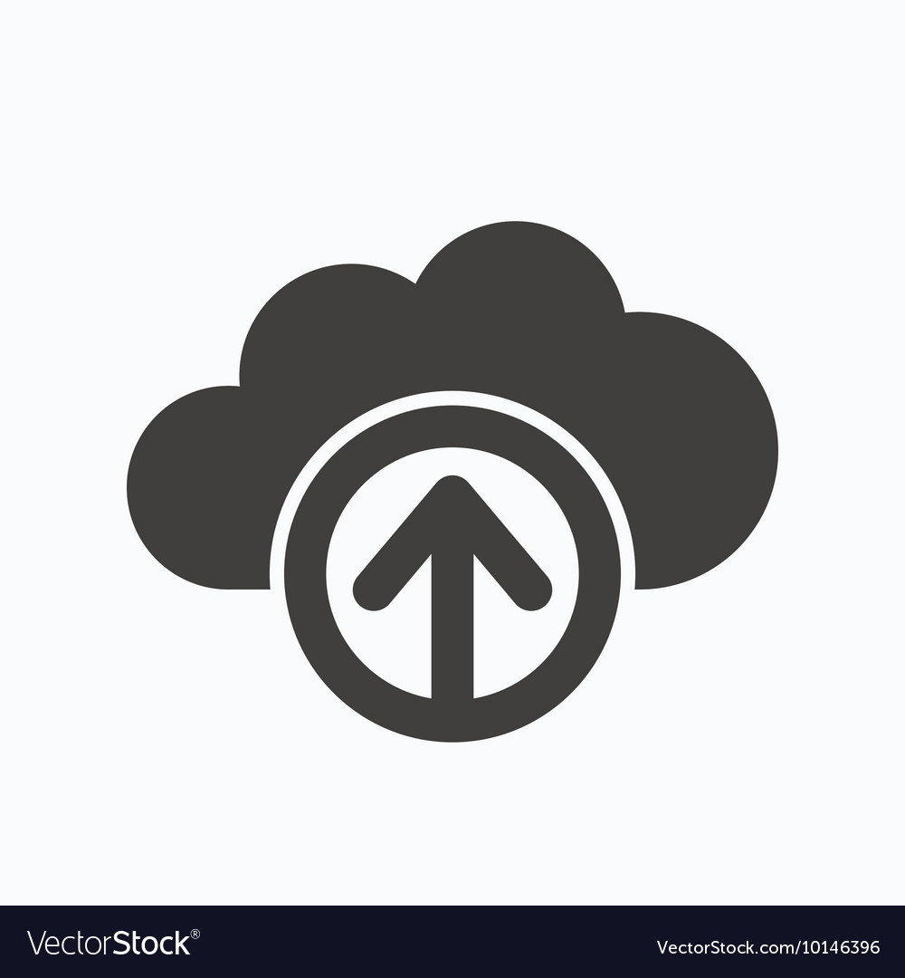 Upload from cloud icon data storage sign