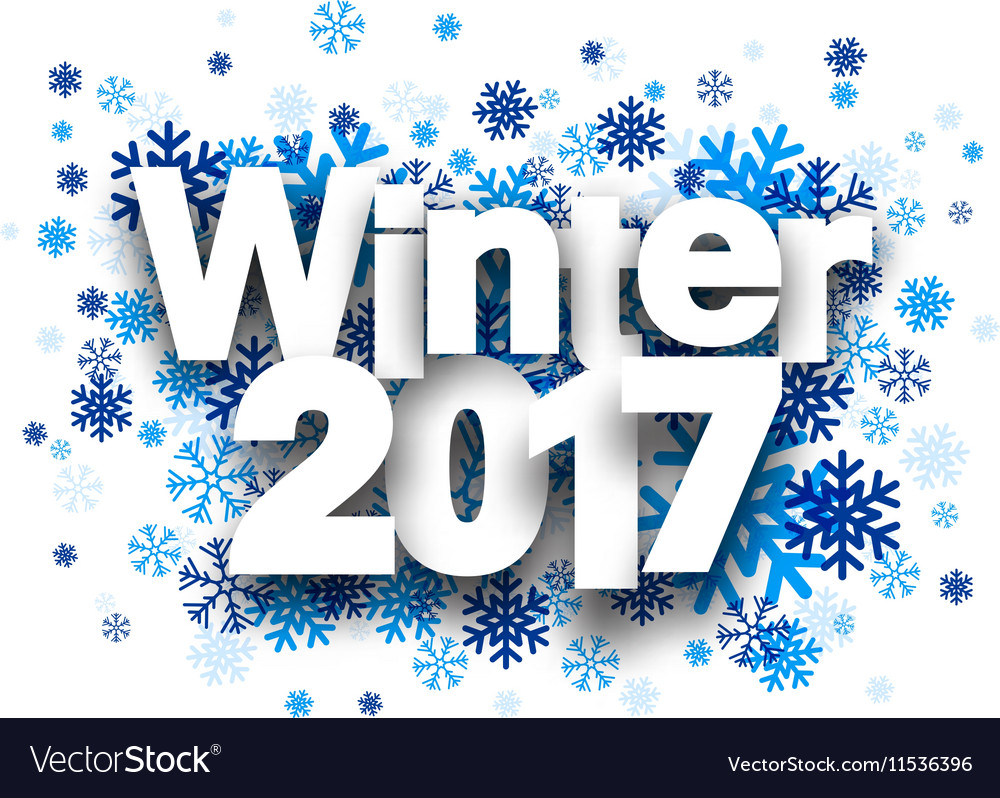 Winter 2017 background with snowflakes