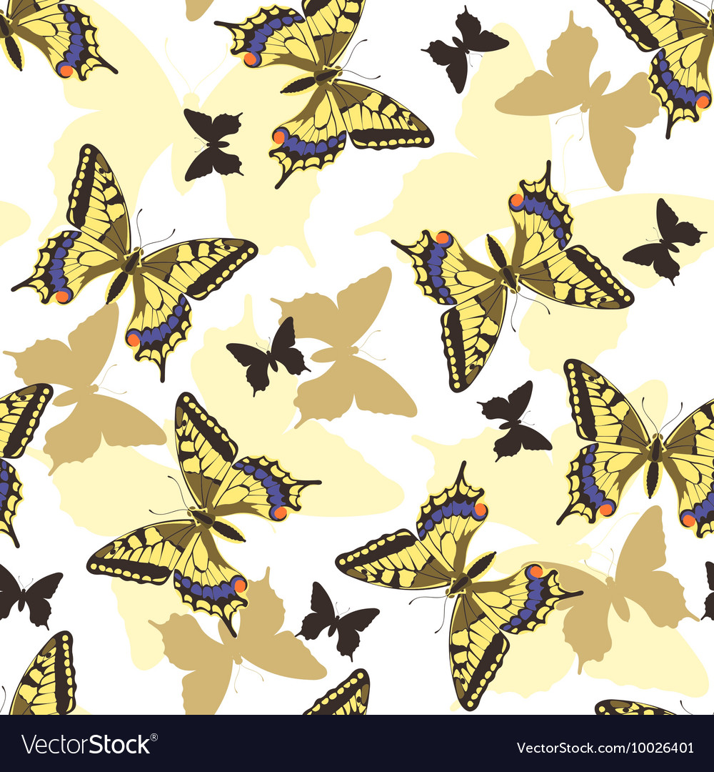 Butterflies seamless pattern