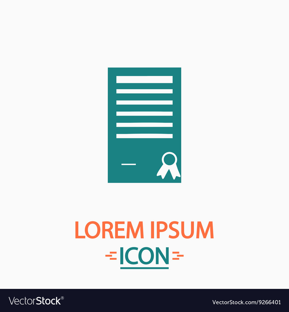 Certificate computer symbol vector image Certificate computer symbol