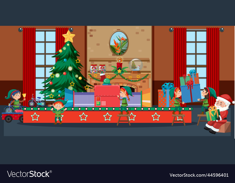Weihnachten Elves Geschenke machen