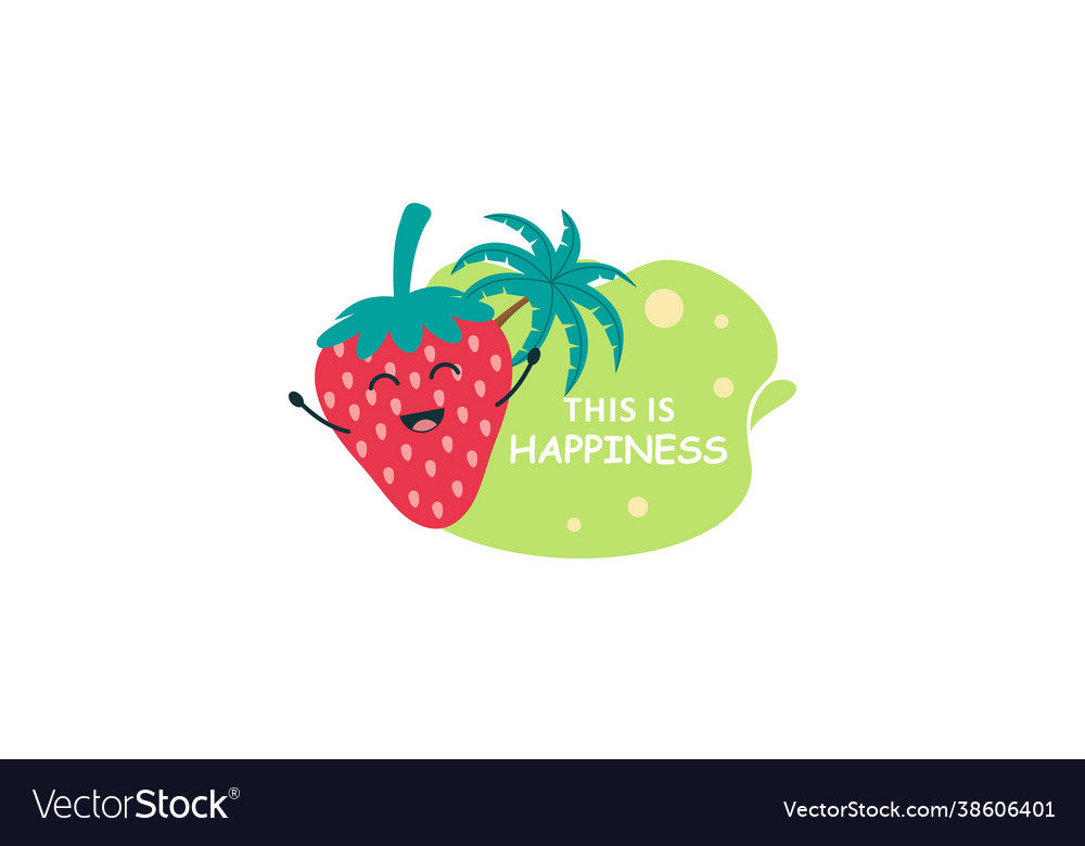 Cute summer fruits character cartoon Royalty Free Vector