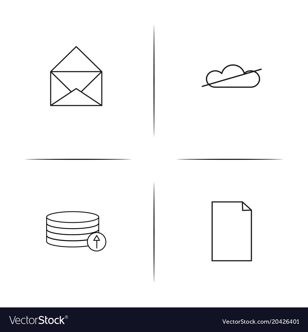 Cyber security simple linear icon setsimple