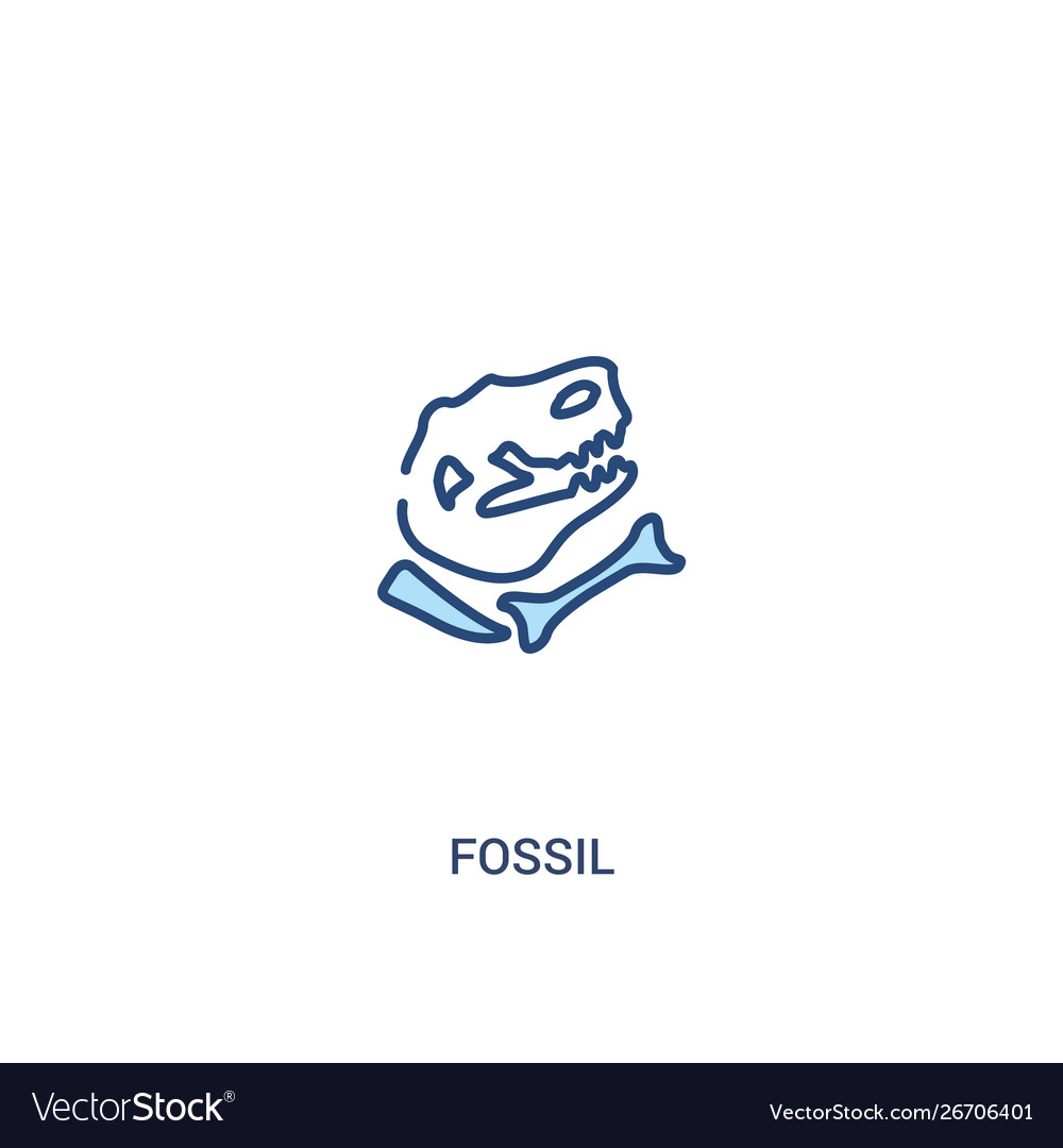 Fossil concept 2 colored icon simple line element vector image Fossil concept 2 colored icon simple line element