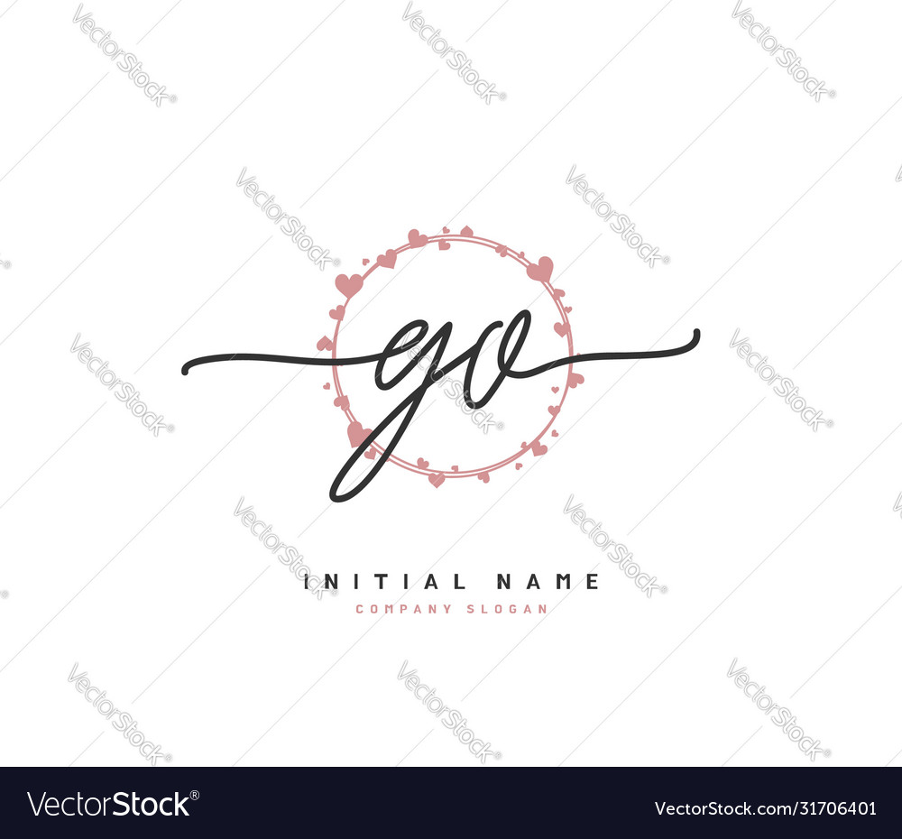 G o go beauty initial logo handwriting