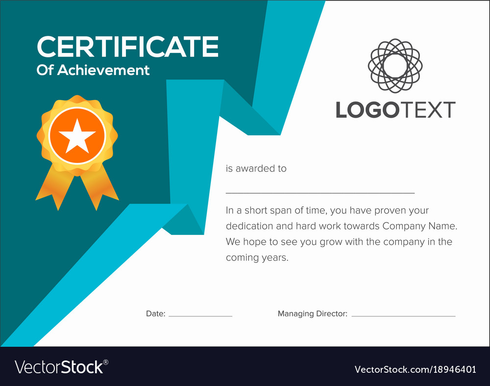 Geometric blue and white certificate Royalty Free Vector