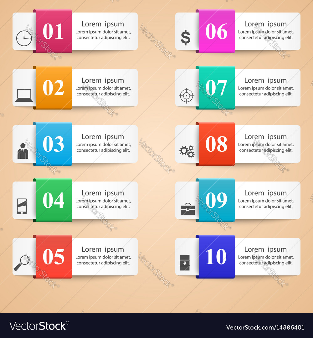 Infographic design list of 10 items