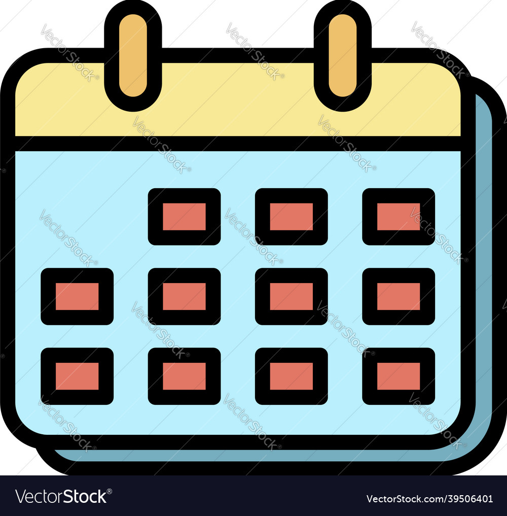 Laboratory calendar icon color outline Royalty Free Vector