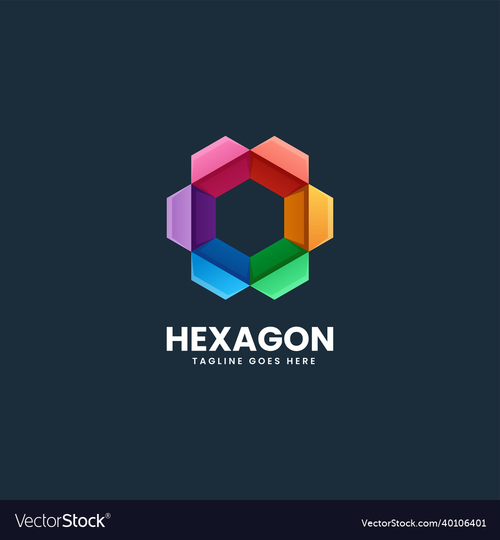 Logo hexagon gradient colorful style