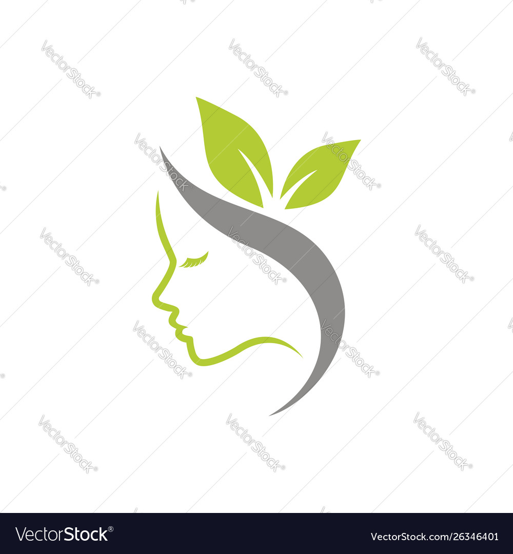 Nature beauty logo design template woman