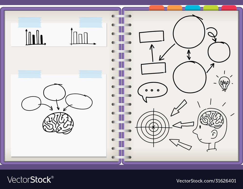 Open notebook with learning symbol vector image Open notebook with learning symbol