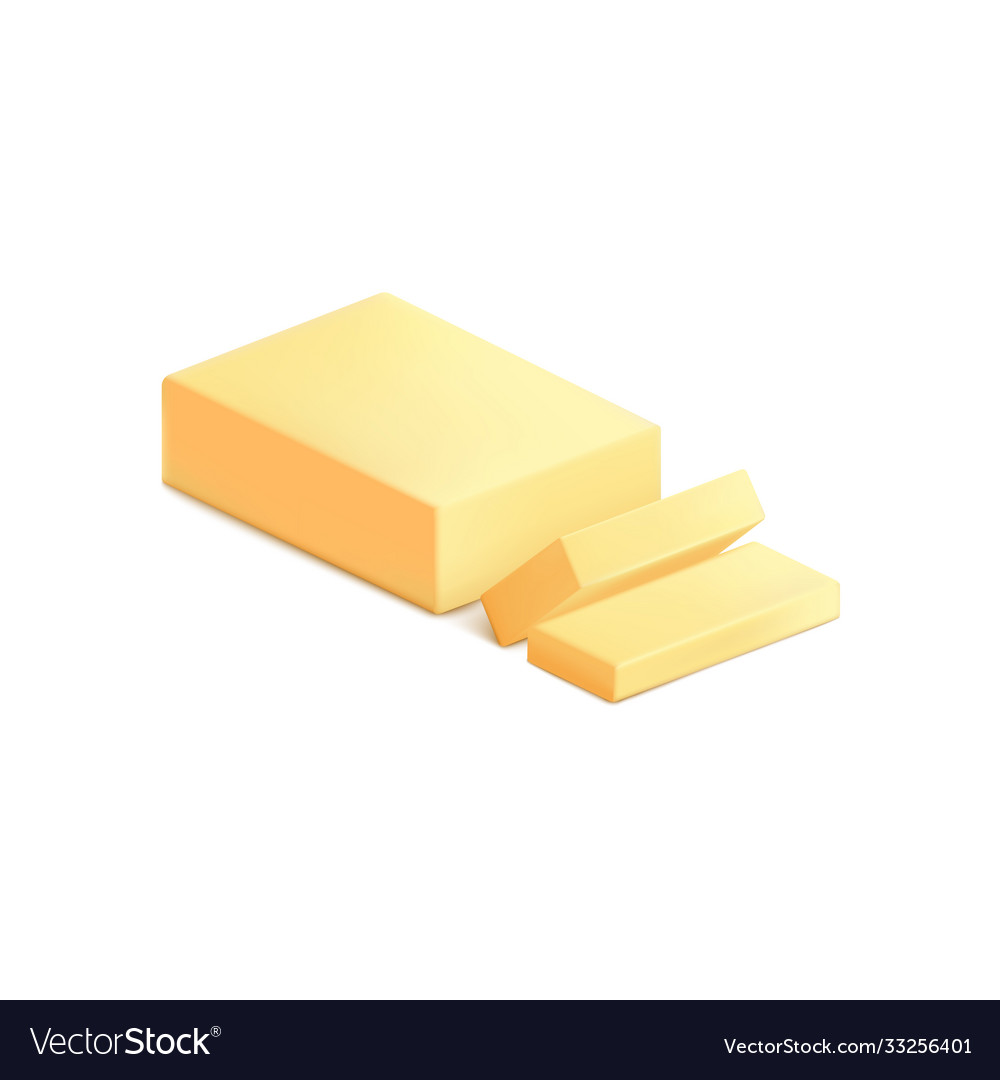 Realistic Butter Bar with Sliced Butter