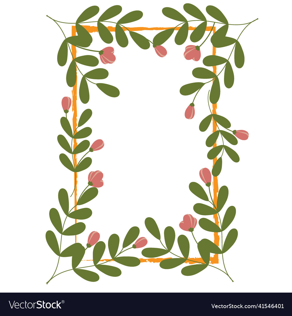 Spring frame in the form of a rectangle with green vector image Spring frame in the form of a rectangle with green