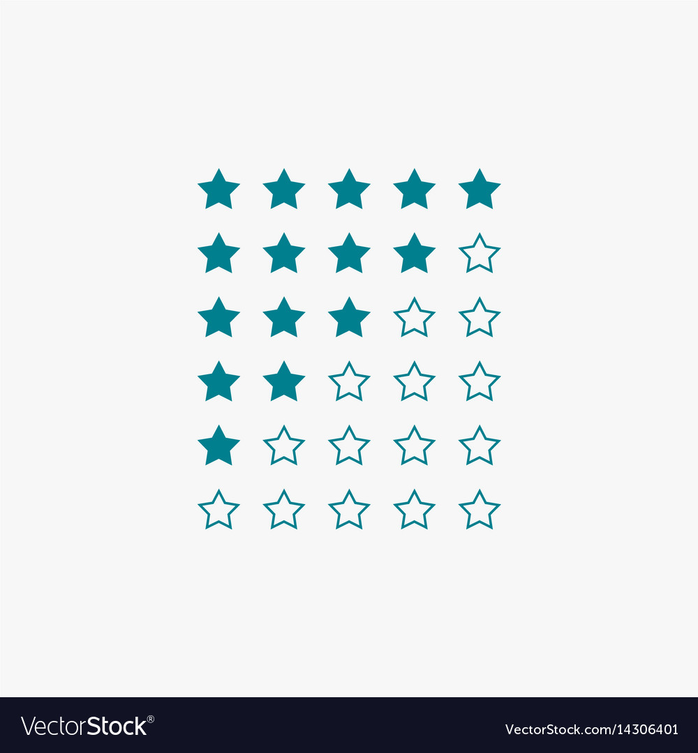 Star rating in blue color Royalty Free Vector Image