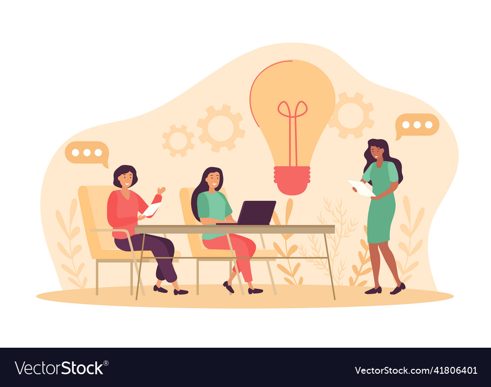 Thinking and brainstorming vector image Thinking and brainstorming