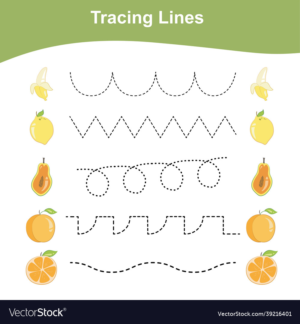 Tracing lines game fruits edition