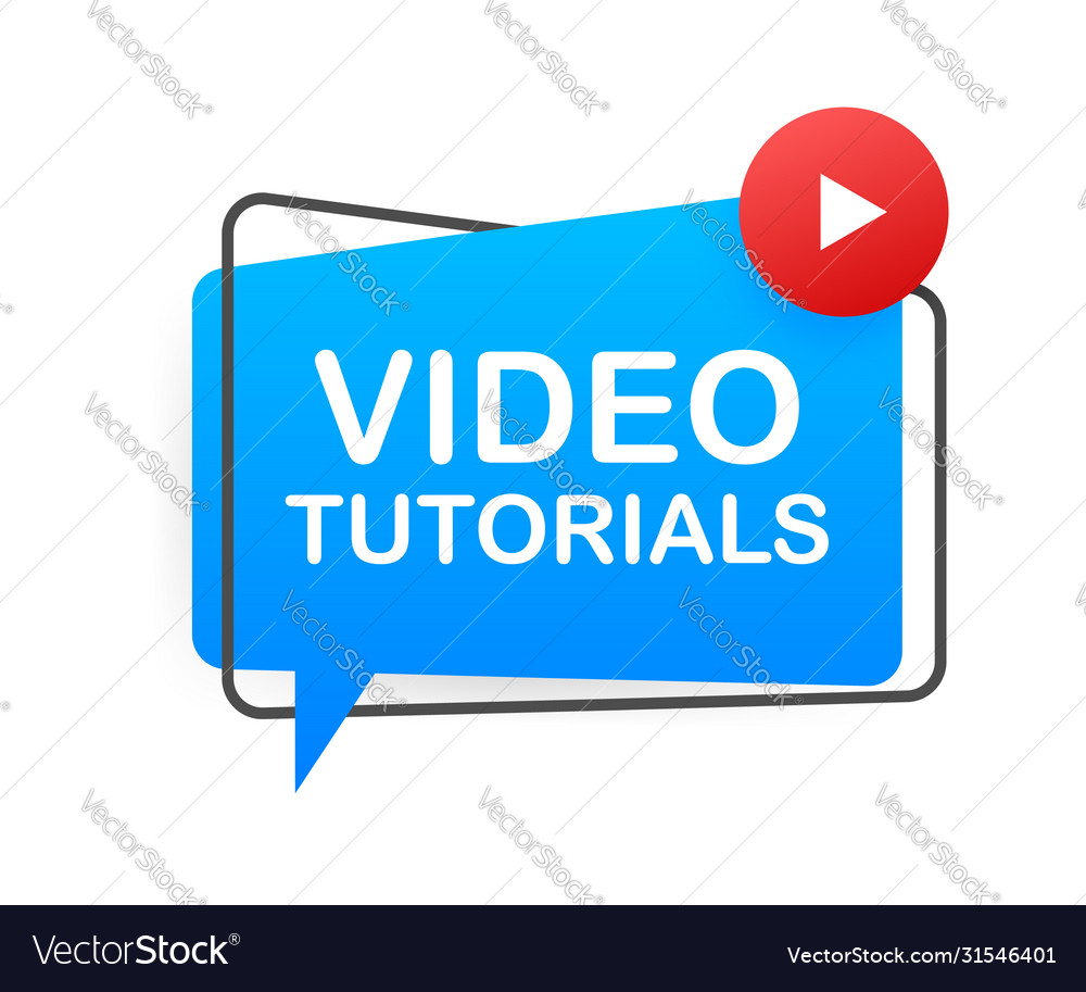 Video tutorials icon concept study and learning vector image Video tutorials icon concept study and learning