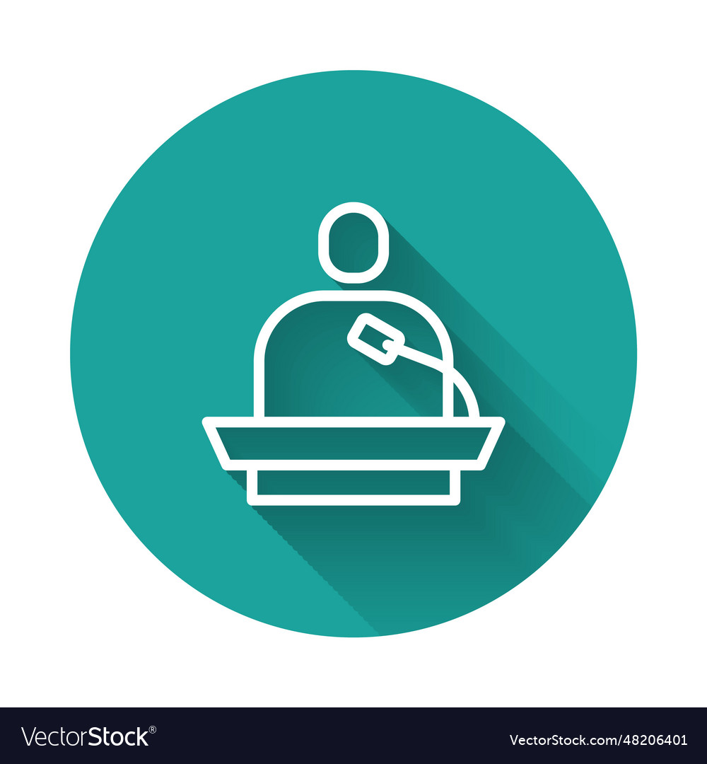 White line gives lecture icon isolated with long vector image White line gives lecture icon isolated with long