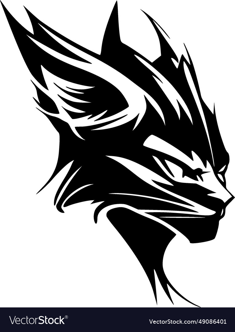 Wildcat - black and white isolated icon