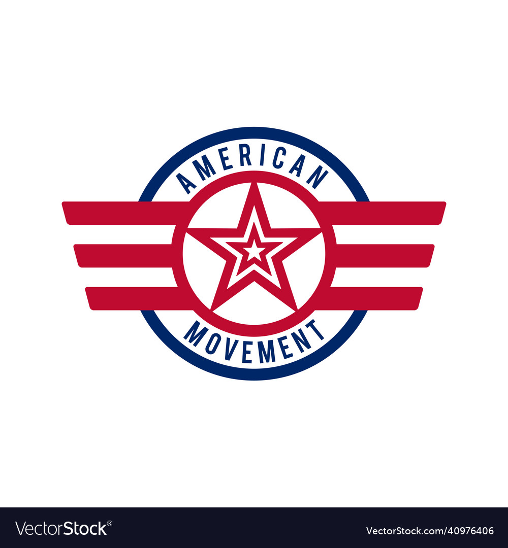 American Star Emblem Logo Design