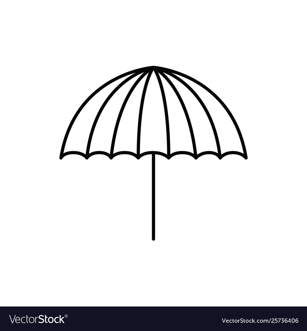 Beach umbrella for summer striped icon