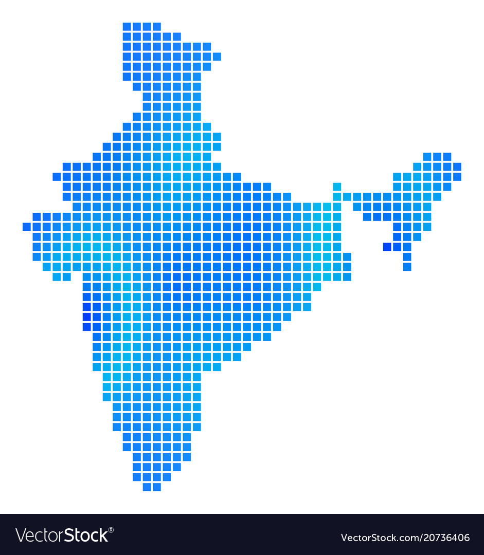 Blue dot india map Royalty Free Vector Image - VectorStock