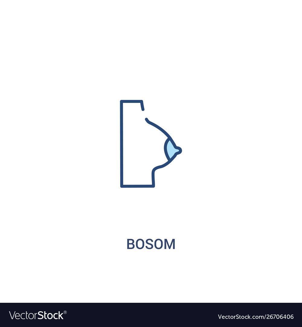 Bosom concept 2 colored icon simple line element