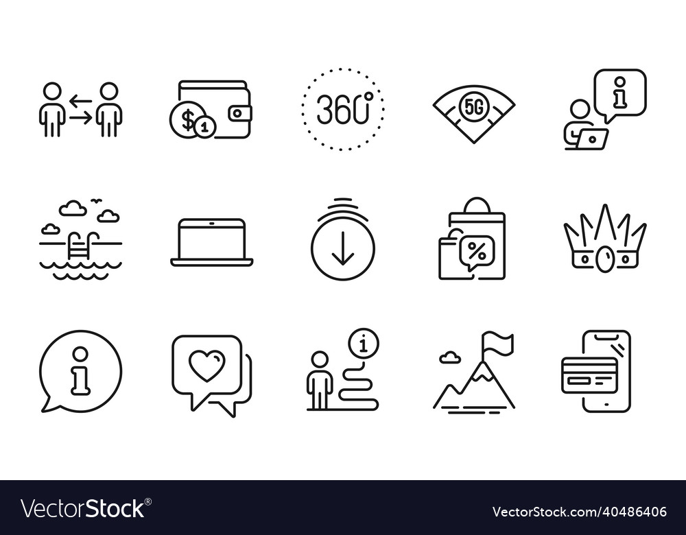 Business icons set included icon as scroll down vector image Business icons set included icon as scroll down