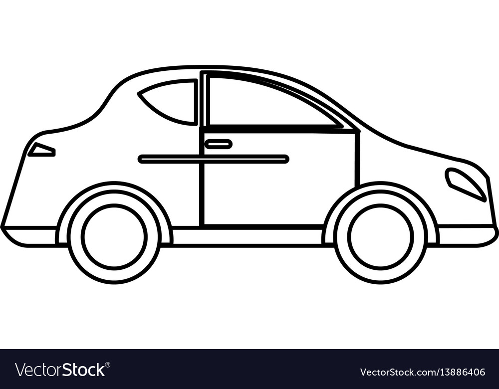 Car sedan vehicle transport outline