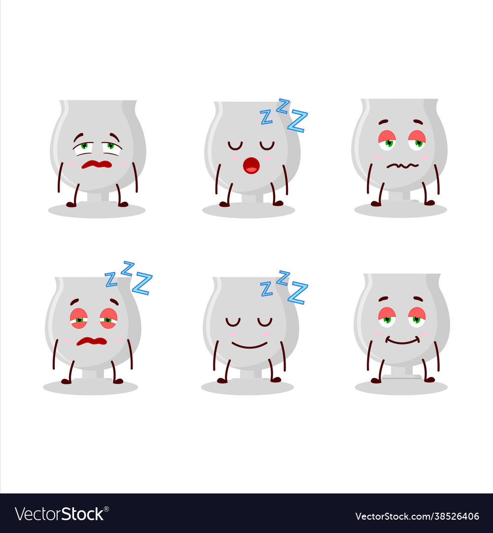 Cartoon character silver trophy with sleepy Vector Image Cartoon character silver trophy with sleepy Vector Image