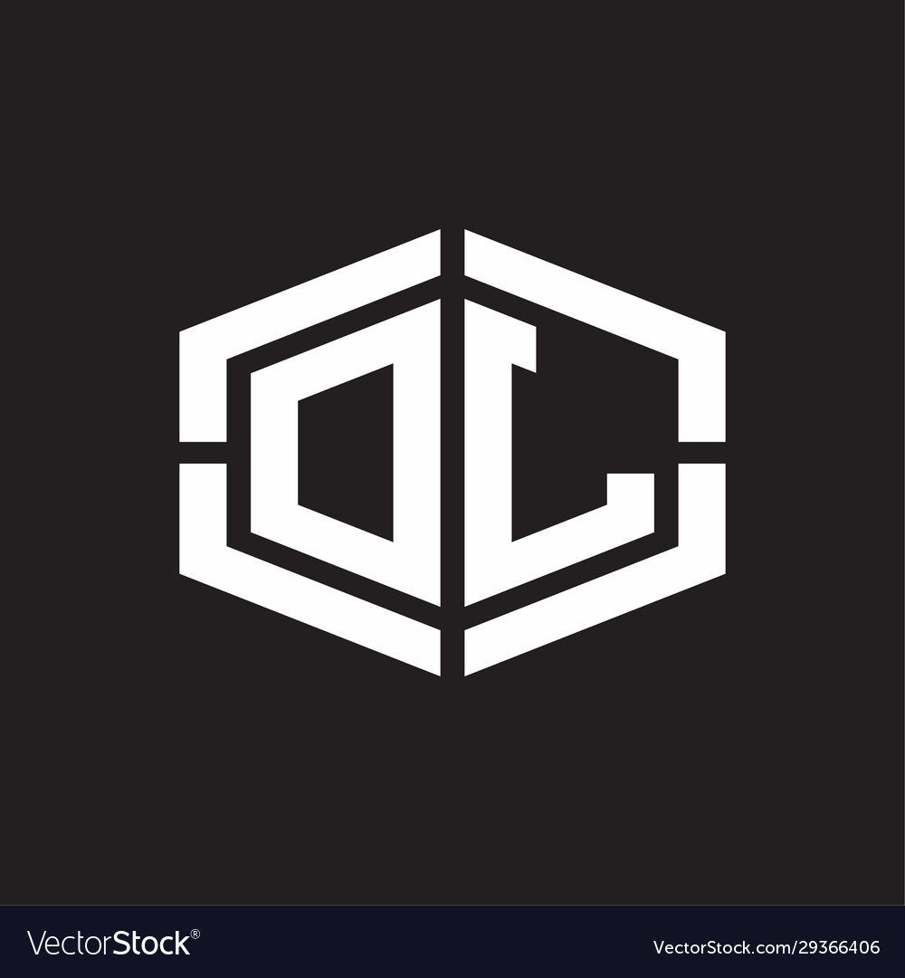 Dl logo monogram with hexagon shape and piece