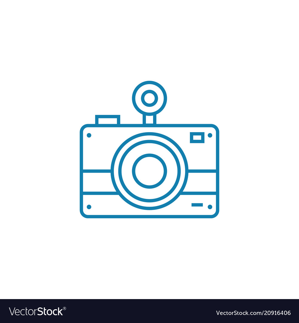 Film camera linear icon concept camera line Vector Image