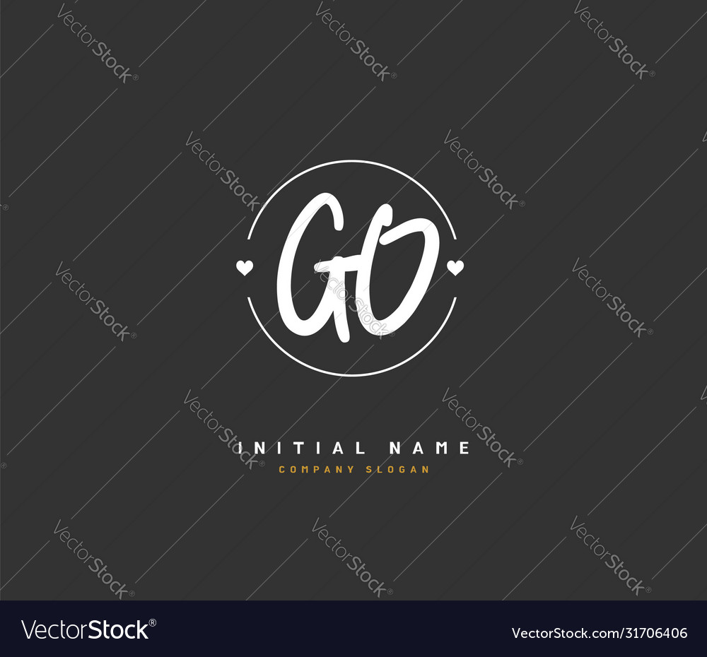 G o go beauty initial logo handwriting