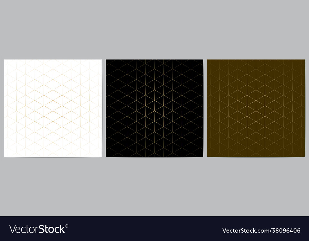 Geometric seamless pattern with golden lines