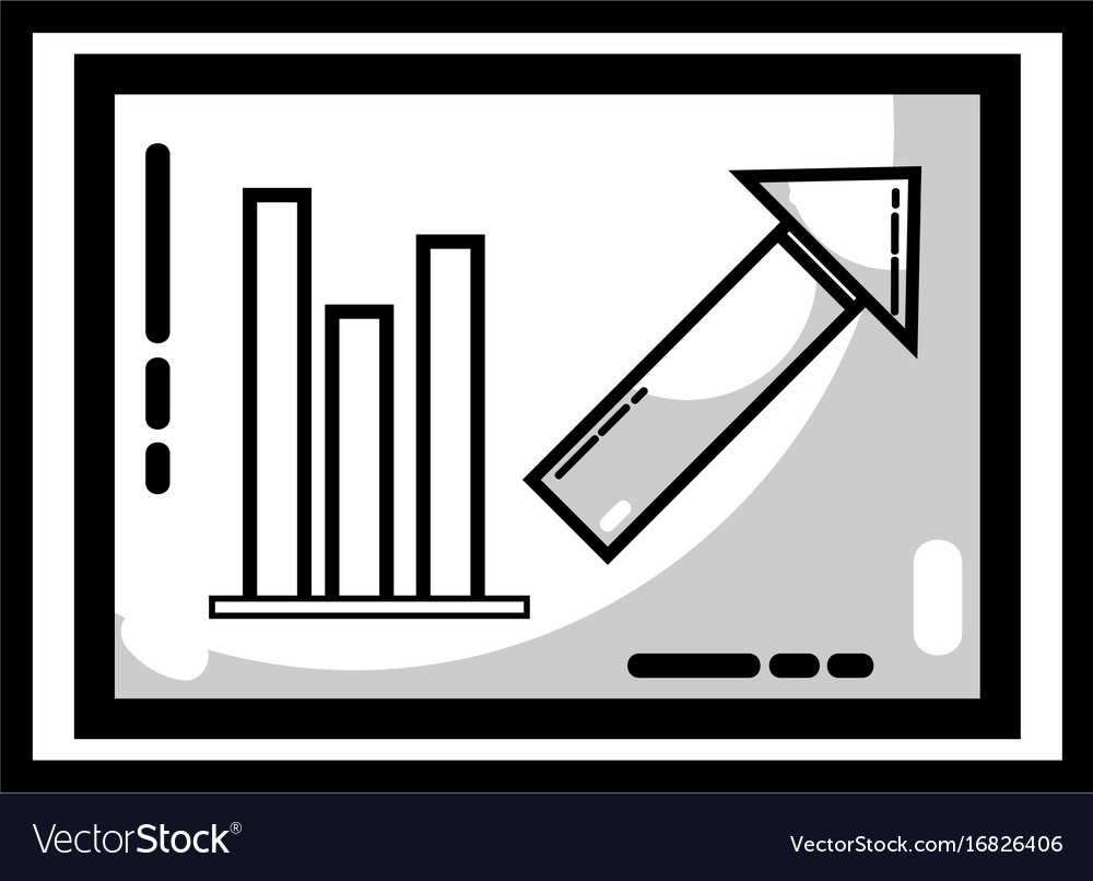Line document with statistics bar diagram graphy