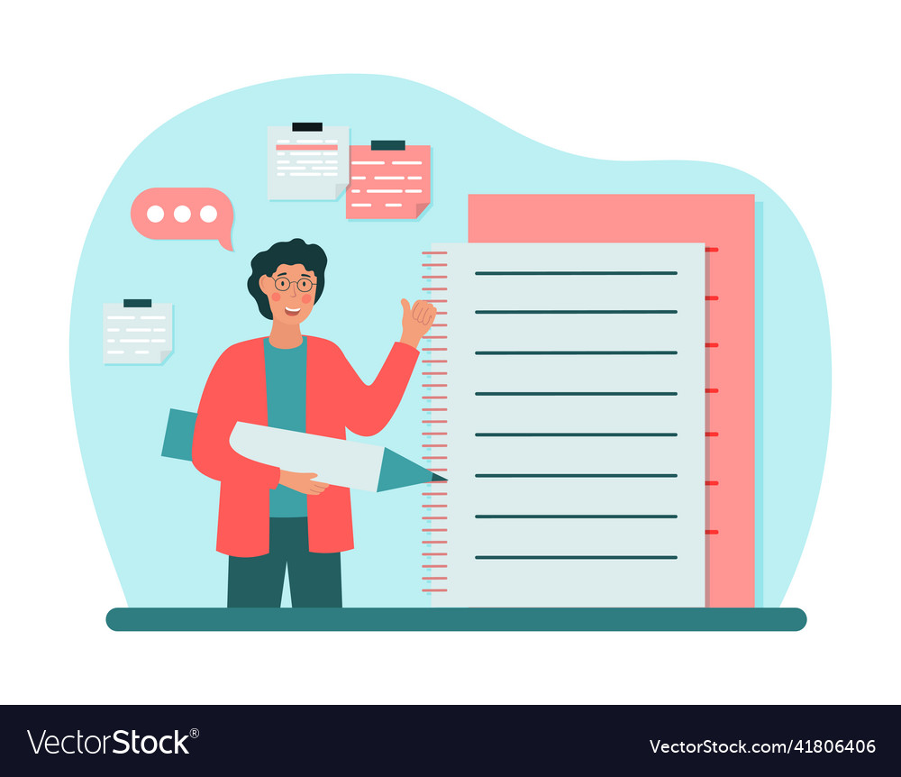 Man writing notes vector image Man writing notes