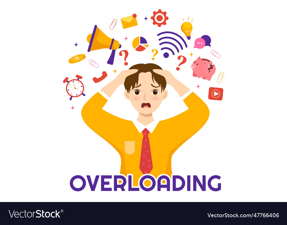 Overloading with busy work and multitasking Vector Image Overloading with busy work and multitasking