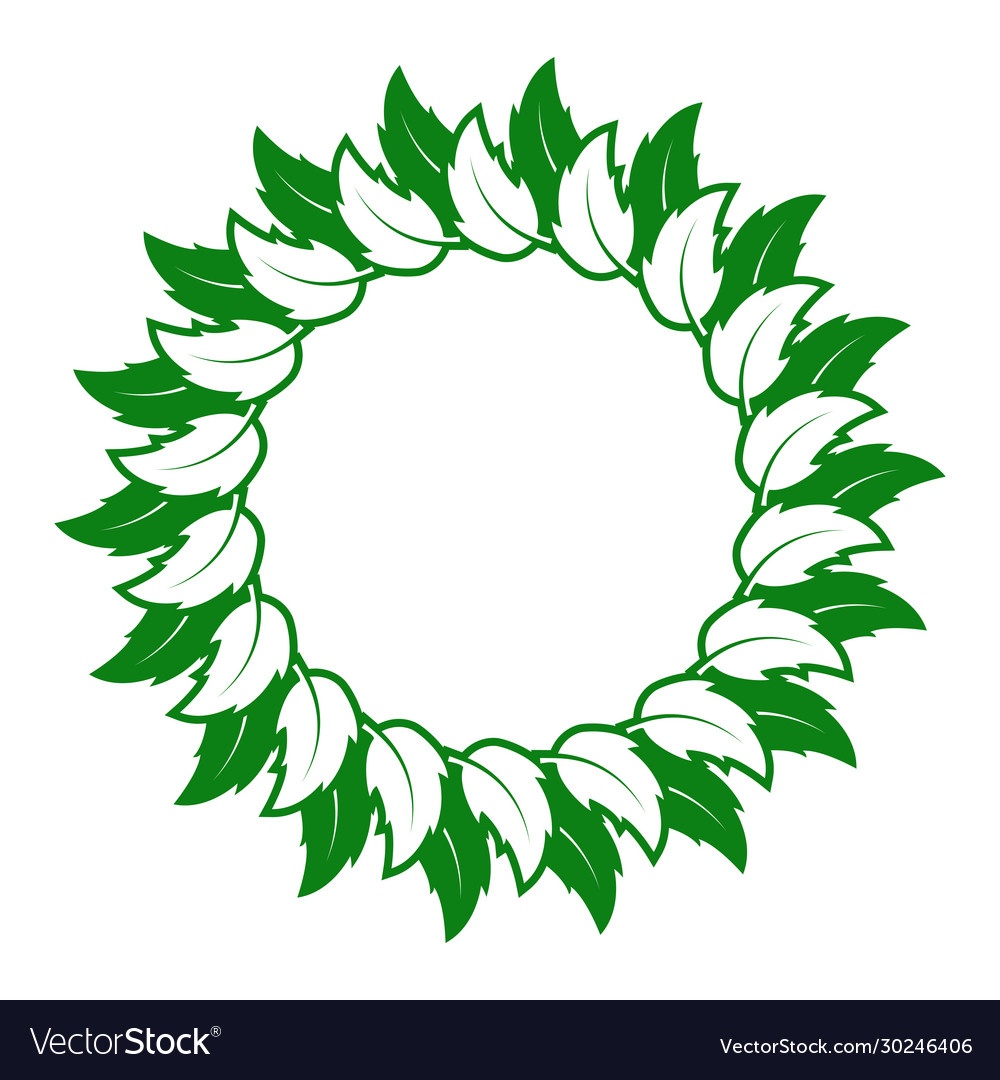 Round frame leaves simple design for text vector image Round frame leaves simple design for text