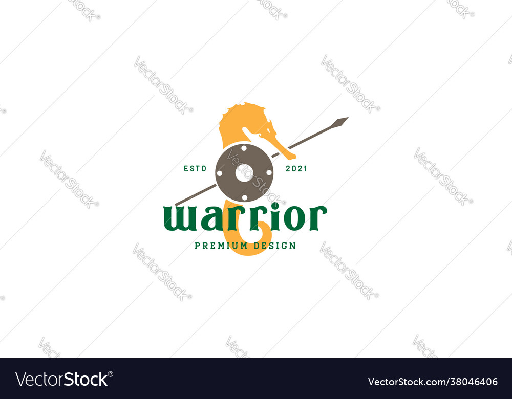 Seahorse warrior logo symbol icon graphic design Vector Image